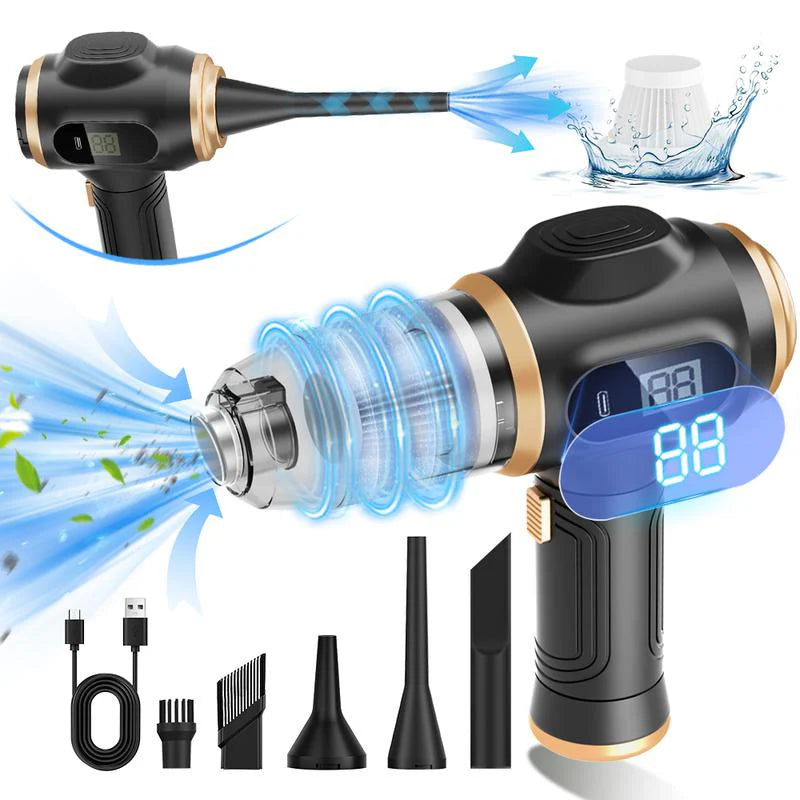 Belibuy 6-in-1 Handheld Cordless Car Vacuum Cleaner with Smart Display - 19000Pa Powerful Portable Solution for Home, Office, and Pet Care
